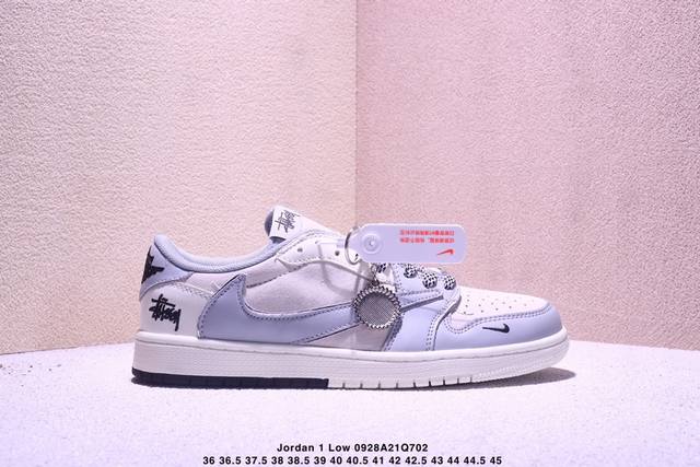海外爆款限量发售！ Travis Scott X Jordan 1 Low “哪吒联名 灵珠敖丙米蓝” 高端定制 乔丹倒勾低帮休闲板鞋 大厂纯原品质出货 纯正版