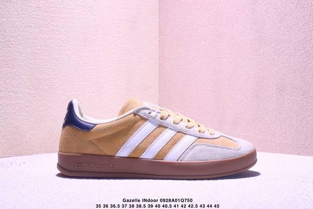 公司级Adidas Originals Gazelle Indoor 三叶草休闲防滑耐磨低帮板鞋 鞋头出色设计 塑就出众贴合感 稳固的后跟贴合足部曲线设计 软弹