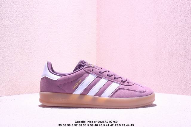公司级Adidas Originals Gazelle Indoor 三叶草休闲防滑耐磨低帮板鞋 鞋头出色设计 塑就出众贴合感 稳固的后跟贴合足部曲线设计 软弹