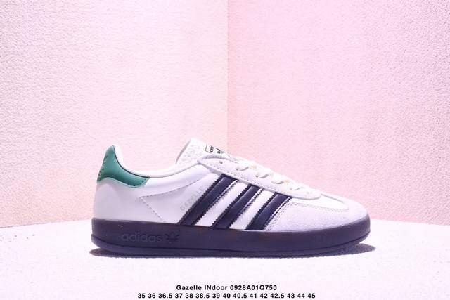 公司级Adidas Originals Gazelle Indoor 三叶草休闲防滑耐磨低帮板鞋 鞋头出色设计 塑就出众贴合感 稳固的后跟贴合足部曲线设计 软弹