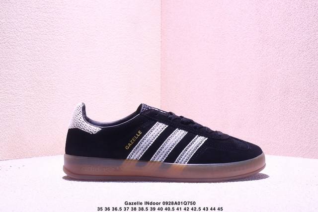 公司级Adidas Originals Gazelle Indoor 三叶草休闲防滑耐磨低帮板鞋 鞋头出色设计 塑就出众贴合感 稳固的后跟贴合足部曲线设计 软弹
