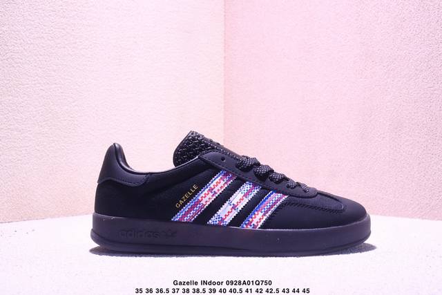 公司级Adidas Originals Gazelle Indoor 三叶草休闲防滑耐磨低帮板鞋 鞋头出色设计 塑就出众贴合感 稳固的后跟贴合足部曲线设计 软弹