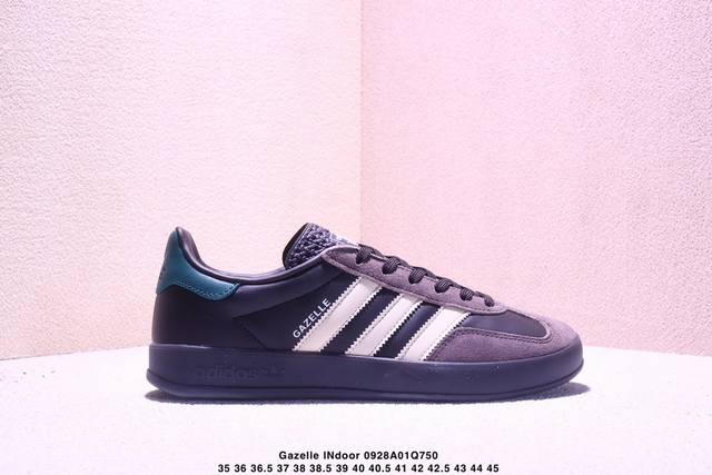 公司级Adidas Originals Gazelle Indoor 三叶草休闲防滑耐磨低帮板鞋 鞋头出色设计 塑就出众贴合感 稳固的后跟贴合足部曲线设计 软弹