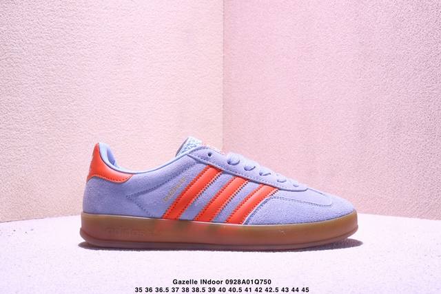 公司级Adidas Originals Gazelle Indoor 三叶草休闲防滑耐磨低帮板鞋 鞋头出色设计 塑就出众贴合感 稳固的后跟贴合足部曲线设计 软弹
