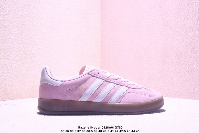 公司级Adidas Originals Gazelle Indoor 三叶草休闲防滑耐磨低帮板鞋 鞋头出色设计 塑就出众贴合感 稳固的后跟贴合足部曲线设计 软弹