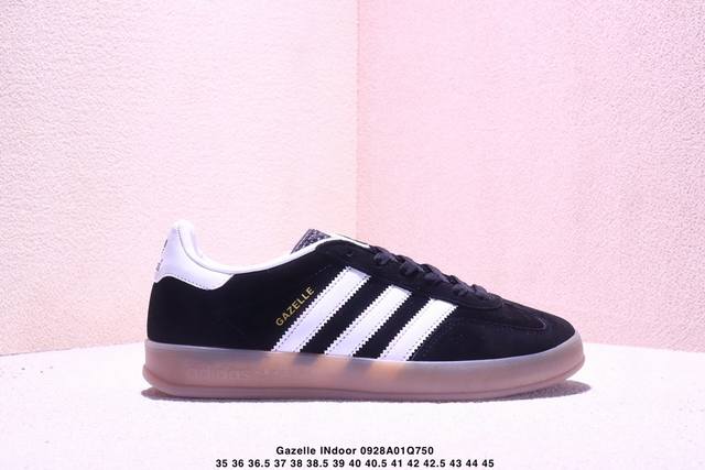 公司级Adidas Originals Gazelle Indoor 三叶草休闲防滑耐磨低帮板鞋 鞋头出色设计 塑就出众贴合感 稳固的后跟贴合足部曲线设计 软弹