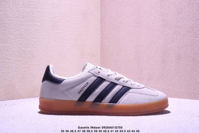 公司级Adidas Originals Gazelle Indoor 三叶草休闲防滑耐磨低帮板鞋 鞋头出色设计 塑就出众贴合感 稳固的后跟贴合足部曲线设计 软弹