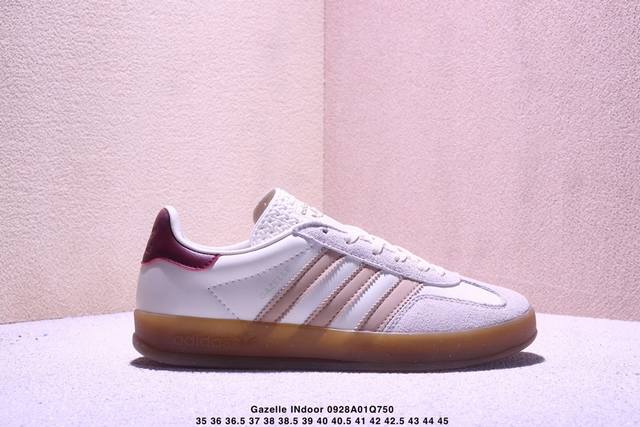 公司级Adidas Originals Gazelle Indoor 三叶草休闲防滑耐磨低帮板鞋 鞋头出色设计 塑就出众贴合感 稳固的后跟贴合足部曲线设计 软弹