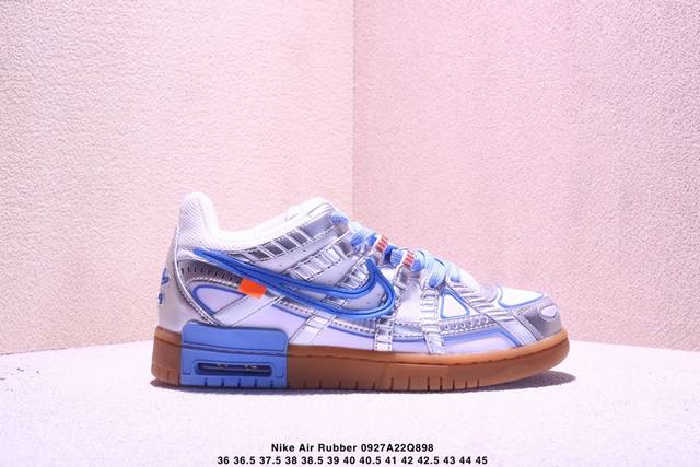 公司级Off-White X Nike Air Rubber Dunk 橡胶扣篮系列 耐克 皮革框架低帮休闲运动滑板板鞋 采用进口头层磨砂皮革材质 中底部原厂钢