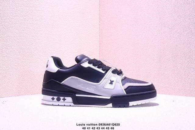 公司级Louis Vuitton Trainer Sneaker Low 路易威登 休闲运动文化百搭板鞋 舒适防滑底和百搭性霸屏整个时尚娱乐圈 细节调整完美主义