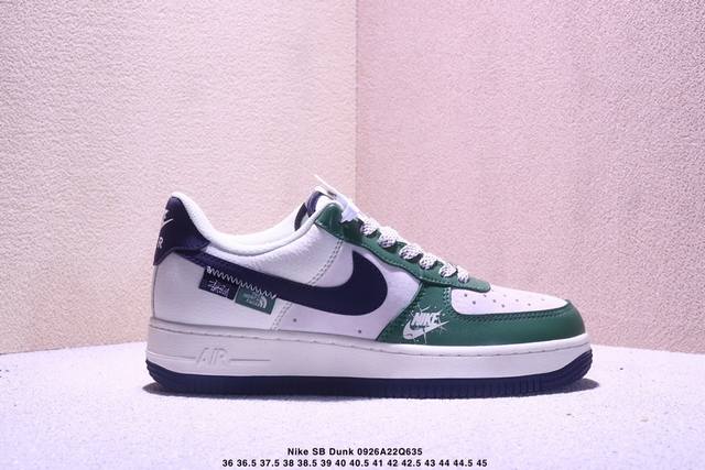 海外限量发售！公司级Nike Air Force 1 '07 Low “北面联名 蓝绿”空军一号 低帮 运动鞋 休闲鞋 折边针车 工艺难度大 原楦头原纸板 原装