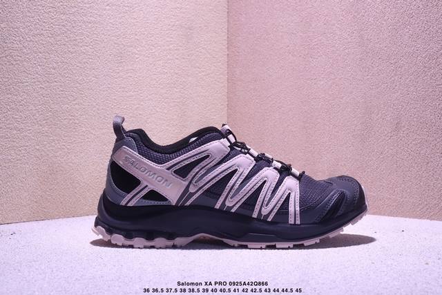 Salomon Xa pro 3D 萨洛蒙户外越野跑鞋 鞋面采用Sensifit贴合技术 全方位贴合包裹脚型 鞋跟部鞋底牵引设计 提供强大的抓地性能 更适应野外