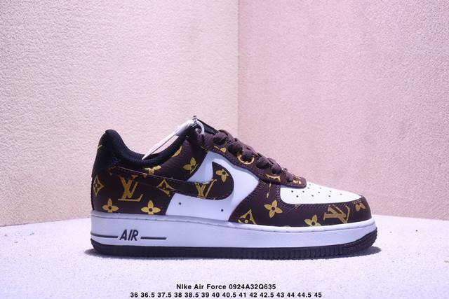 海外限量发售！公司级Nike Air Force 1 '07 Low “Lv联名 经典白棕”空军一号 低帮 运动鞋 休闲鞋 折边针车 工艺难度大 原楦头原纸板