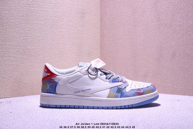 Travis Scott X Fragment Design X Jordan Air Jordan 1 Low Og Sp “Lv联名 五彩帆布” 多方联名合