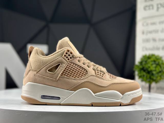 耐克 Nike Wmns Air Jordan 4 Retro 沙漠黄 耐克迈克尔 乔丹Aj4代中帮复古休闲运动文化篮球鞋 Tpu超Q弹网格材质 缜密拉帮及中底