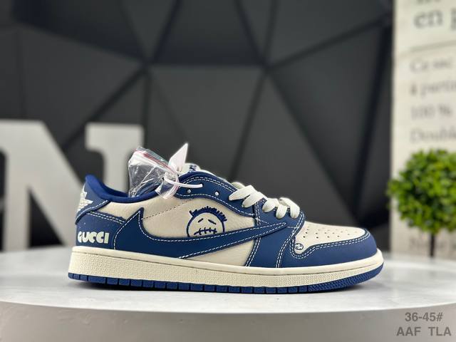 福利特价 耐克 Nike Air Jordan 1 X Travis Scott Aj1倒勾 乔一倒钩 ‘Diy’定制 耐克 低帮文化篮球鞋 完美品质出货 细节