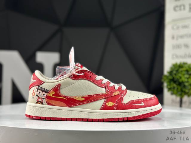 福利特价 耐克 Nike Air Jordan 1 X Travis Scott Aj1倒勾 乔一倒钩 ‘Diy’定制 耐克 低帮文化篮球鞋 完美品质出货 细节