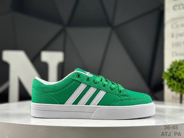真标 阿迪达斯 Adidas Gvp Canvas Str 网球文化鞋 校园板鞋 低帮系带 帆布鞋 三叶草运动鞋 Eva中底轻质而且舒适，全橡胶大底经久耐用，鞋