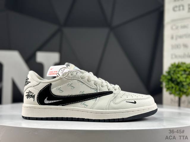 福利特价 公司级 耐克 Nike Air Jordan 1 X Travis Scott Aj1倒勾 乔一倒钩 ‘Diy’定制 耐克 低帮文化篮球鞋 完美品质出