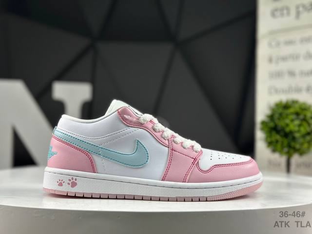 真标带半码 耐克 Nike Air Jordan 1 Low Aj1乔1低帮休闲板鞋 同步官方配色 市场唯一独家头层皮打造 原鞋原档案开发 原厂皮料 原档冲孔鞋