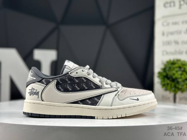 头层 耐克 Travis Scott X Fragment Design X Air Jordan 1 Low Og Sp Aj1 乔1 低帮文化休闲板鞋 货号