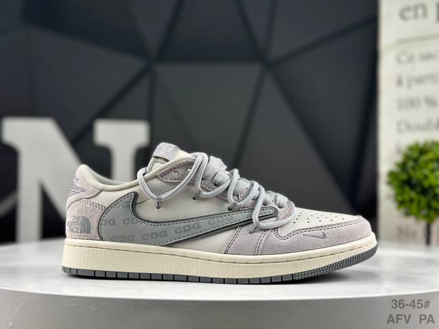 福利特价 耐克 Travis Scott X Fragment Design X Air Jordan 1 Low Og Sp Aj1 乔1 绑带 低帮文化休闲