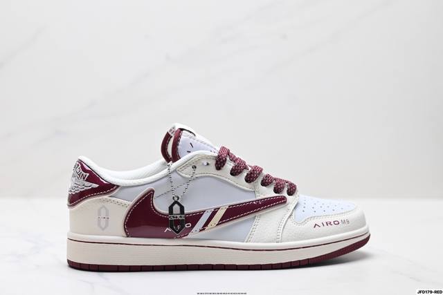 公司级Nike Air Jordan 1 X Travis Scott Aj1倒勾 乔一倒钩 ‘Diy’定制 耐克 低帮文化篮球鞋 完美品质出货 细节如图所示