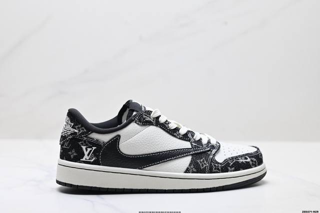 公司级Nike Air Jordan 1 X Travis Scott Aj1倒勾 乔一倒钩 ‘Diy’定制 耐克 低帮文化篮球鞋 完美品质出货 细节如图所示