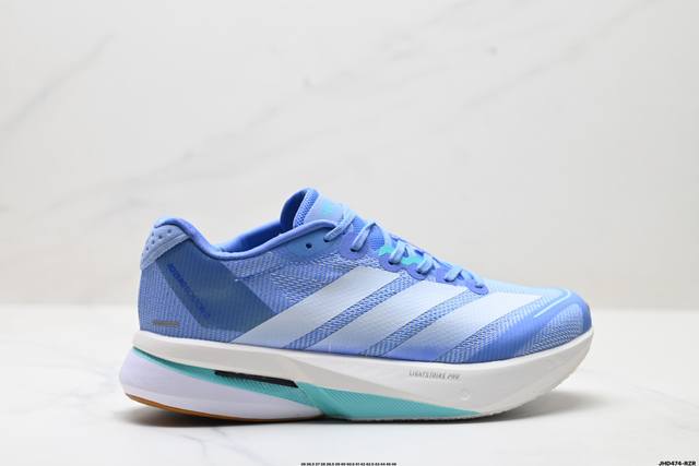 公司级Adidas Adizero Boston 13 阿迪达斯 透气网眼竞速跑鞋Boost 缓震底 运动鞋 后跟加厚 呵护脚后跟 立体保护软绵鞋口 轻松穿脱不