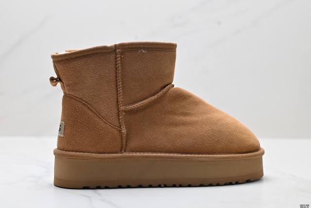 真标Ugg周冬雨同款厚底雪地靴女2025年新款皮毛一体增高短筒加绒保暖棉鞋 尺码:35-43 Id:Jzd117-Rzr