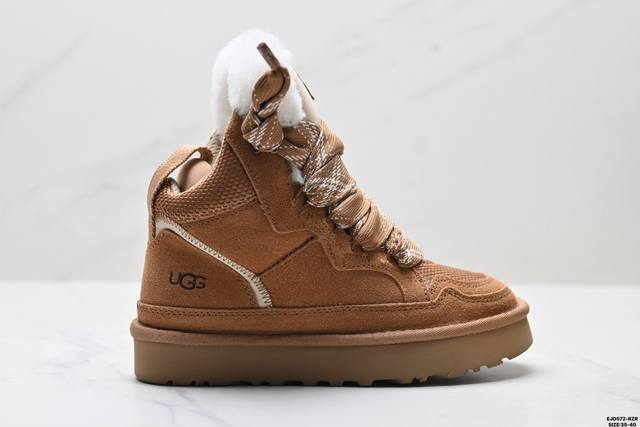 纯原Ugg Highmel 简约舒适 时尚潮流 保暖 高帮雪地靴 厚底设计 视觉延长腿部线条 接缝处饰有锁边缝线细节 更具质感 并采用优质材料的鞋面 植入真羊毛