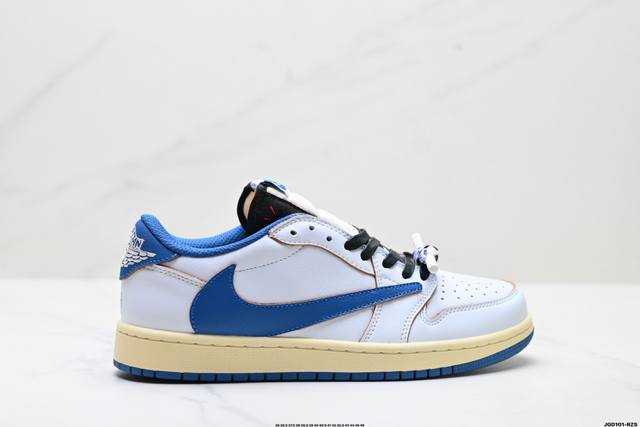 公司级Nike Air Jordan 1 X Travis Scott Aj1倒勾 乔一倒钩 耐克 低帮文化篮球鞋 完美品质出货 细节如图所示 鞋面切割工整 冲