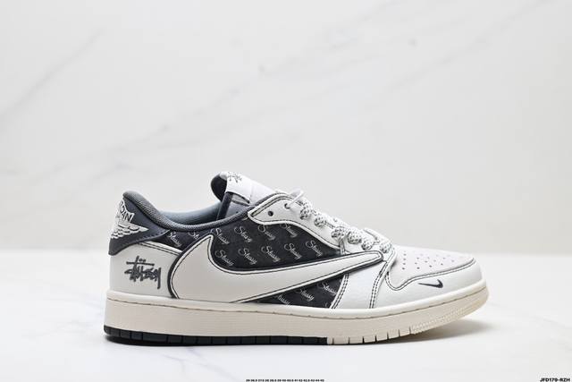 公司级Aj1倒勾Travis Scott X Air Jordan 1 ” Reverse Mocha “ Aj1乔1 Ts 闪电 联名倒钩 低帮文化篮球鞋 完