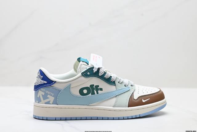 公司级Nike Air Jordan 1 X Travis Scott Aj1倒勾 乔一倒钩 ‘Diy’定制 耐克 低帮文化篮球鞋 完美品质出货 细节如图所示
