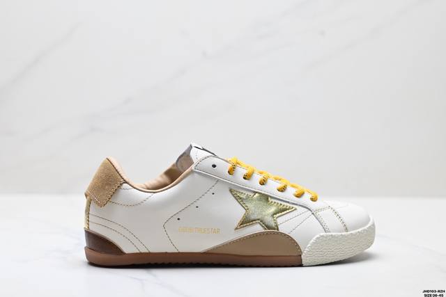 公司级Golden Goose True-Star 烫金 星星 圆头系带 薄底 低帮休闲板鞋 火爆全网各路明星纷纷上脚 头层公司级小脏鞋 完美精细做工 全手工打