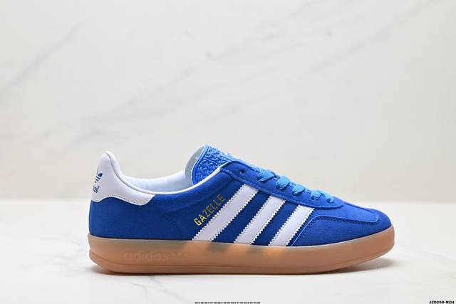 公司级Adidas Originals Gazelle Indoor 三叶草休闲防滑耐磨低帮板鞋 鞋头出色设计 塑就出众贴合感 稳固的后跟贴合足部曲线设计 软弹
