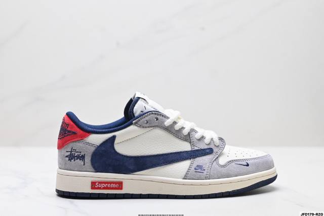 公司级Aj1倒勾Travis Scott X Air Jordan 1 ” Reverse Mocha “ Aj1乔1 Ts 闪电 联名倒钩 低帮文化篮球鞋 完
