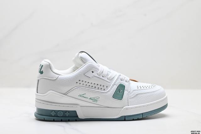 公司级Louis Vuitton Trainer Sneaker Low 路易威登 休闲运动文化百搭板鞋 舒适防滑底和百搭性霸屏整个时尚娱乐圈 细节调整完美主义