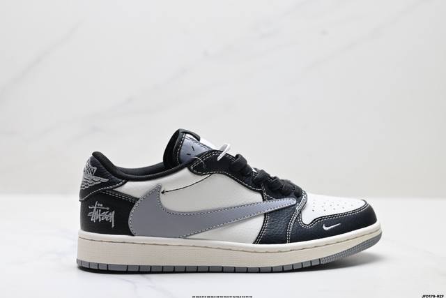 公司级Nike Air Jordan 1 X Travis Scott Aj1倒勾 乔一倒钩 ‘Diy’定制 耐克 低帮文化篮球鞋 完美品质出货 细节如图所示