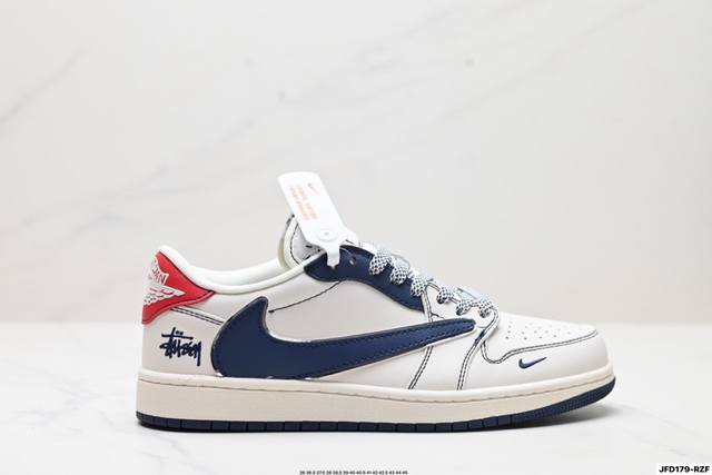 公司级Nike Air Jordan 1 X Travis Scott Aj1倒勾 乔一倒钩 ‘Diy’定制 耐克 低帮文化篮球鞋 完美品质出货 细节如图所示