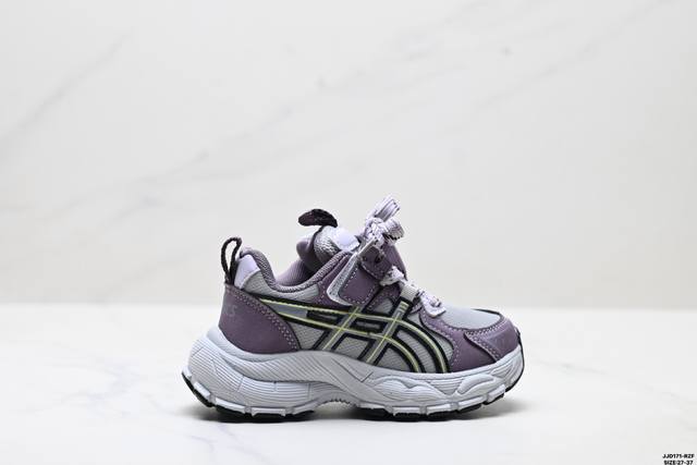 童鞋Asics 亚瑟士 透气运动鞋 网眼鞋面 配合部分合成革材质 采用全新Ahar+橡胶材质 更加耐磨 货号:1201A789-001 尺码:27-37 Id: