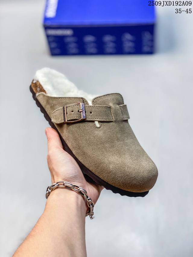 勃肯鞋Birkenstock包头半托鞋 加毛 休闲板鞋 910490Asuwi 35-45 09Jxd192A09