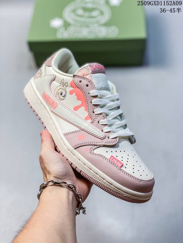 公司级Nike Air Jordan 1 X Travis Scott Aj1倒勾 乔一倒钩 ‘Diy’定制 耐克 低帮文化篮球鞋 完美品质出货 细节如图所示