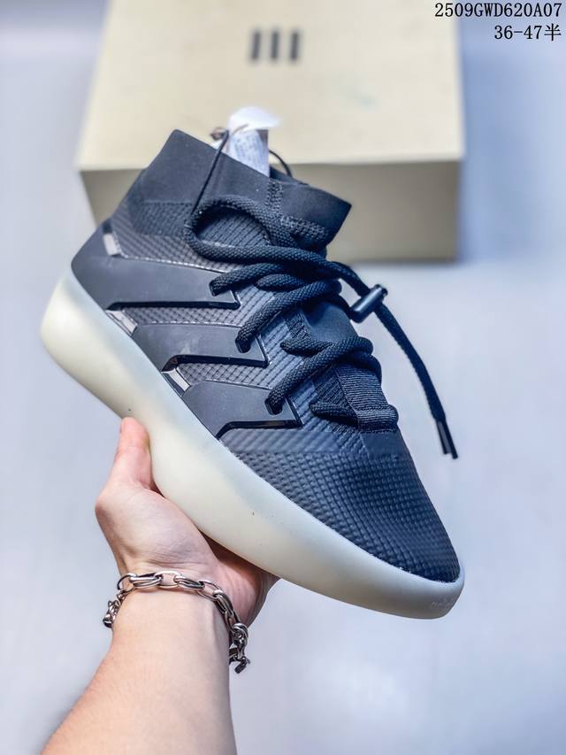 Fear Of God X Adidas Athletics Fog联名男款中帮复古厚底篮球 尺码：如图 编码：09Gwd620A07