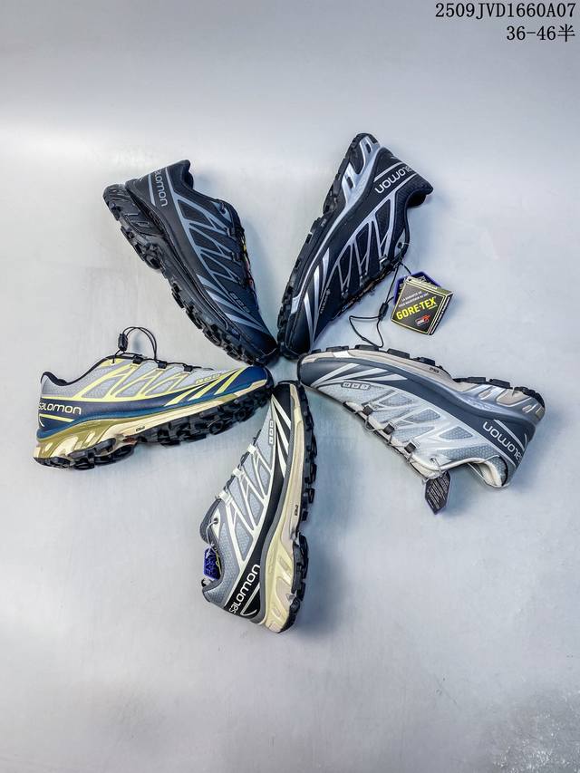 公司级Salomon Xa pro Xt-6 End萨洛蒙户外越野跑鞋 鞋面采用Sensifit贴合技术 全方位贴合包裹脚型 鞋跟部鞋底牵引设计 提供强大的抓地