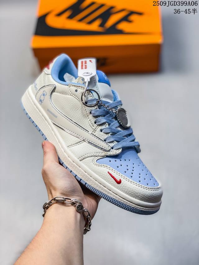 公司级 Travis Scott X Fragment Design X Jordan Air Jordan 1 Low Og Sp “古驰联名 白青玉” 多方