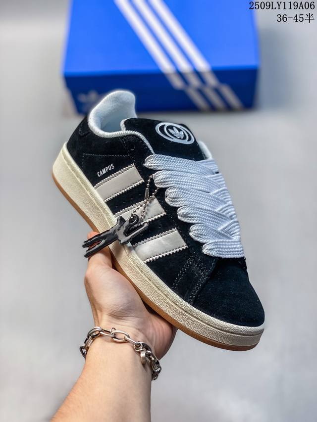 真标Adidas Originals Campus 00S系列 阿迪达斯 面包风经典复古低帮百搭休闲运动板鞋 货号:Hq8708 尺码:36 36.5 37 3