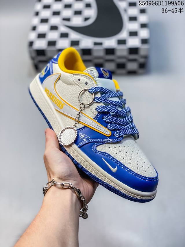 乔丹Air Jordan 1 Low Aj1 倒勾 勇士队 联名 乔1低帮复古文化休闲运动篮球鞋 货号Xb1979-012 920 Asoro半 36-45 0