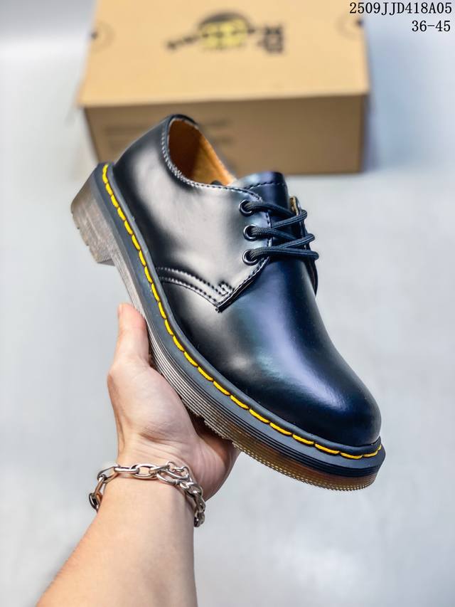 公司级Dr.Martens马汀博士 Martens 1461 Smooth Leather platform系列松糕低帮英伦骑士朋克复古机车厚底粗跟 马丁靴 采