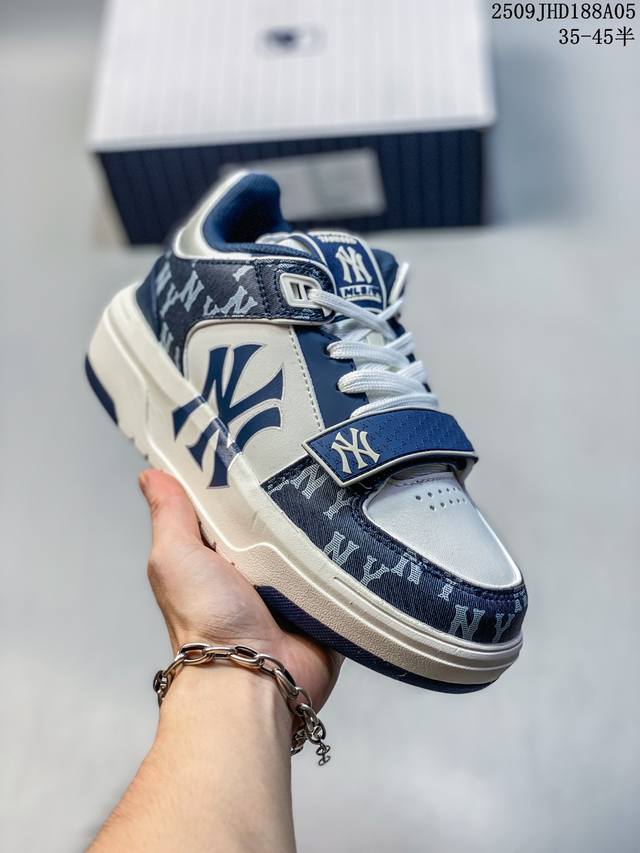 公司级Mlb Chunky Liner Mid人气单品学长鞋系列轻量增高厚底百搭中帮休闲运动板鞋 货号:3Asxlm13N 尺码:35.5 36 36.5 37